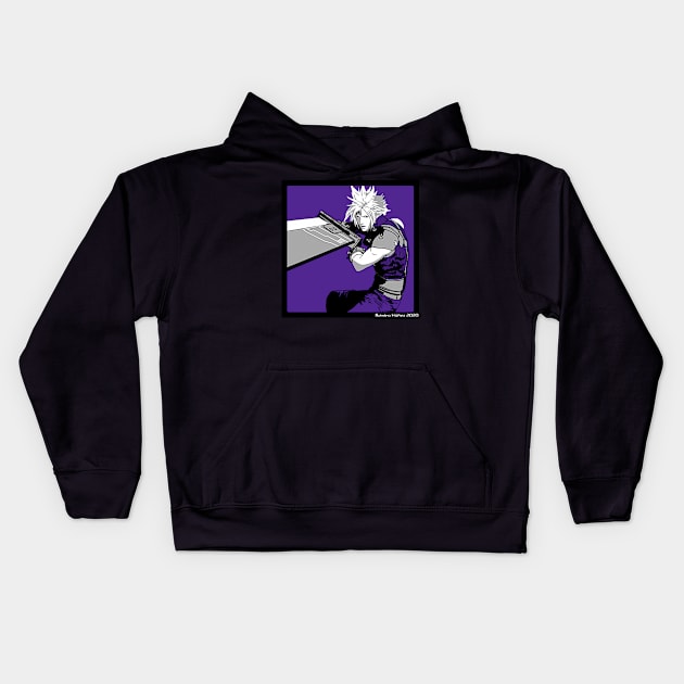 Cloud Strife Kids Hoodie by Rama.Rabbit